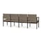 Lesro Lenox Wood 4 Seat Tandem Seating Wood Frame, Mocha, MD Farro Upholstery LW4103 - alternate 2
